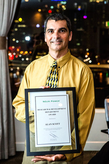 Alan Scott receiving the NOJA Power Research & Development Department Award