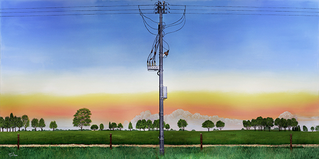 NOJA Power OSM series three-phase ACR installation in Albury Wodonga, Australia painted by John H. Lynch
